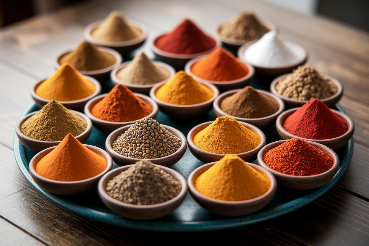 epices-bols-table-bois-couleurs