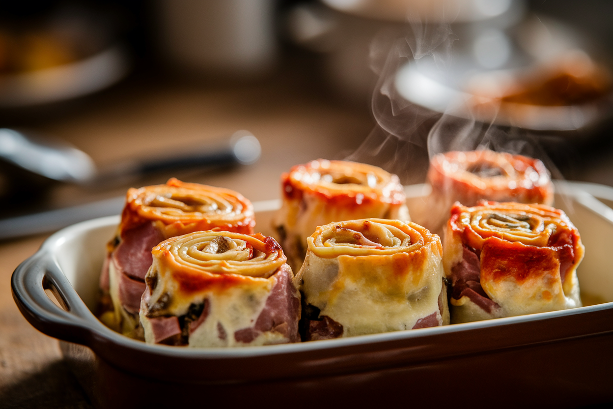 Lasagnes Roulées au Jambon et Champignons : Recette Facile et Gourmande