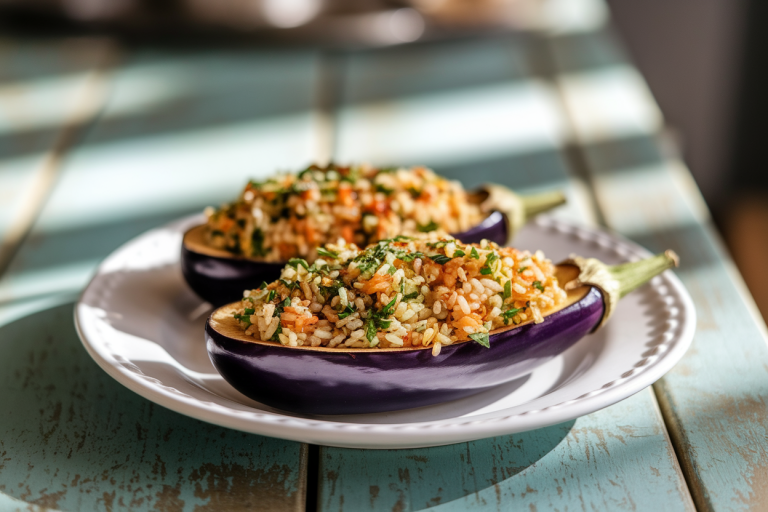 Aubergines Farcies au Riz (WW) : Recette Légère et Gratinée