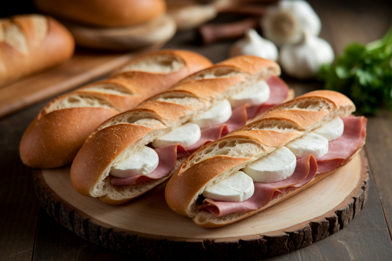 Baguettes Farcies au Jambon et à la Mozzarella : Recette Facile pour l'Apéritif