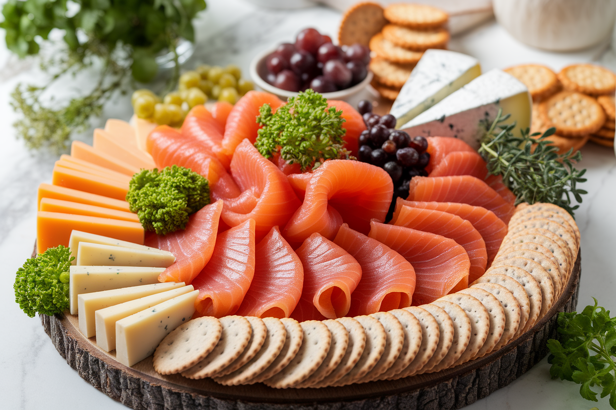 planche-saumon-fume-fromages-herbes