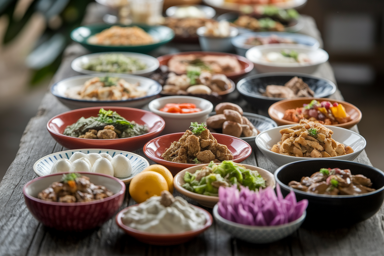 plats-internationaux-table-rustique-couleurs