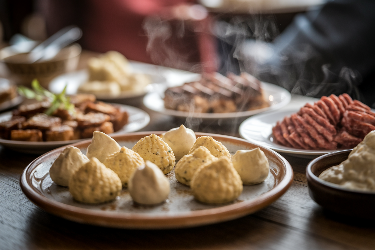 table-bois-quenelles-saucisson-vapeur