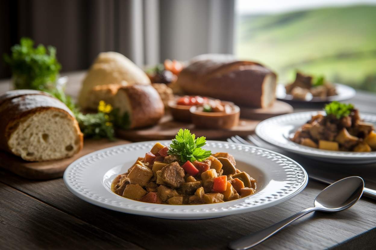 table-bois-ragout-irlandais-pain-soda