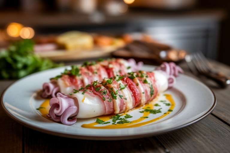 assiette-encornets-farcis-herbes-sauce