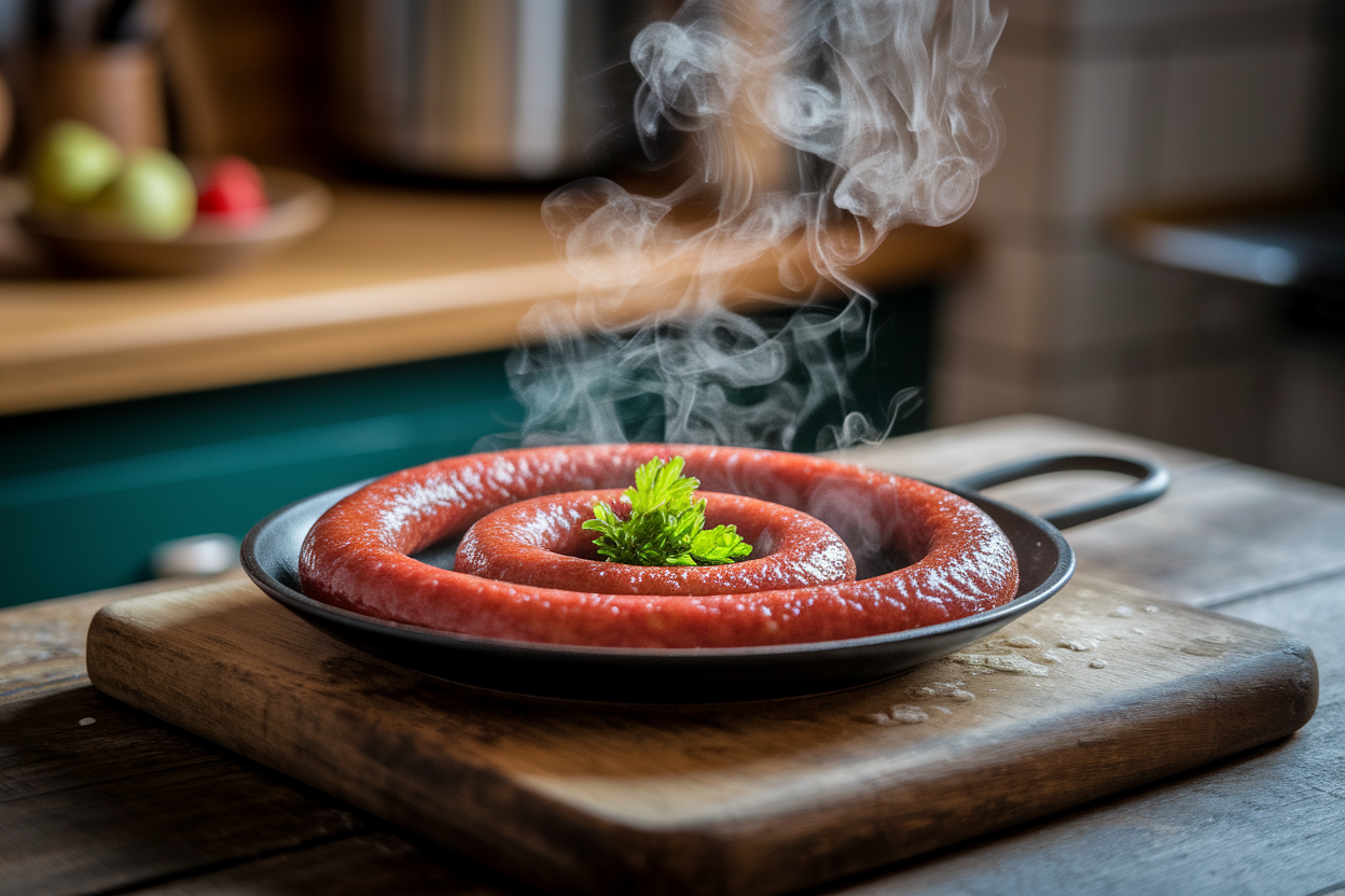 chorizo-assiette-table-rustique-vapeur
