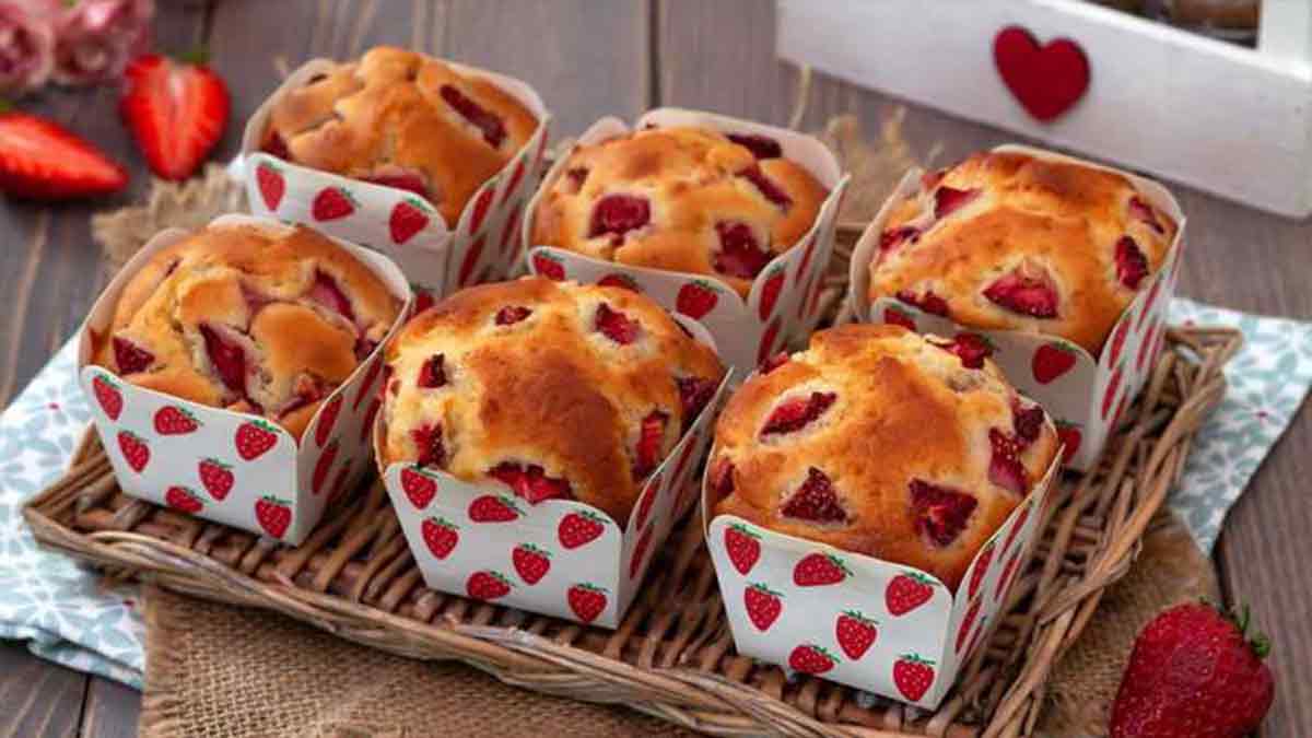 Muffins aux fraises et au mascarpone